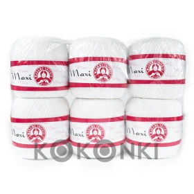 Zestaw 6 x kordonek / MAXI Madame Tricote Paris / 1000 biel / biały
