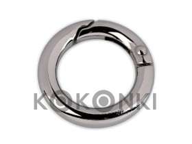 Karabińczyk okrągły / nikiel / średnica 18 mm / 1 szt.