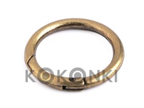 Karabińczyk okrągły / stary mosiądz / średnica 32 mm / 1 szt.