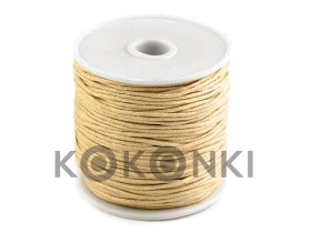 Sznurek bawełniany woskowany 1mm / 20m / jasny beż