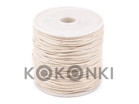 Sznurek bawełniany woskowany 1mm / 20m / złamana biel