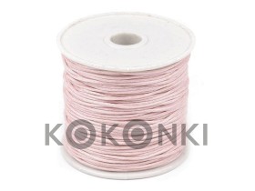 Sznurek bawełniany woskowany 1mm / jasny róż