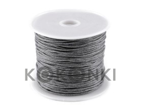 Sznurek bawełniany woskowany 1mm / szary