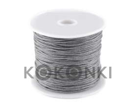 Sznurek bawełniany woskowany 1mm / 20m / szary gołębi