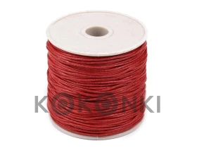 Sznurek bawełniany woskowany 1mm / 20m / truskawka