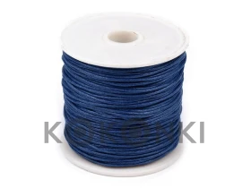 Sznurek bawełniany woskowany 1mm / 20m / ciemny niebieski