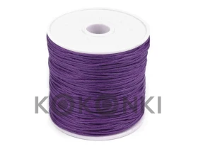 Sznurek bawełniany woskowany 1mm / 20m / fioletowy
