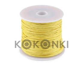 Sznurek bawełniany woskowany 1mm / 20m / żółty narcyz