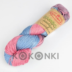 Włóczka Stenli Bamboo 180 / róż/błękit/fiolet