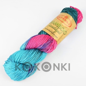 Włóczka Stenli Bamboo 187 / intensywne róż/turkus/niebieski/fiolet