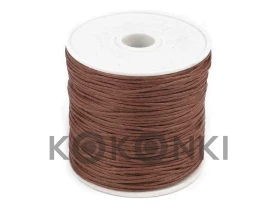 Sznurek bawełniany woskowany 1mm / 20m / jasny brąz