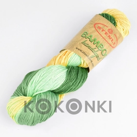 Włóczka Stenli Bamboo 190 / żółty/zieleń/jasna zieleń