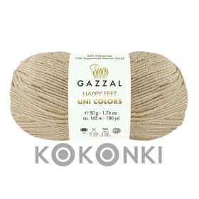Włóczka skarpetkowa Gazzal Happy Feet Uni Colors 3555 / chałwa