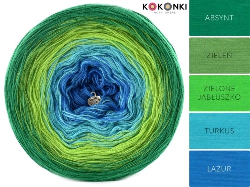 KOKONEK A008 Absynt/zieleń/zielone jabłuszko/turkus/lazur