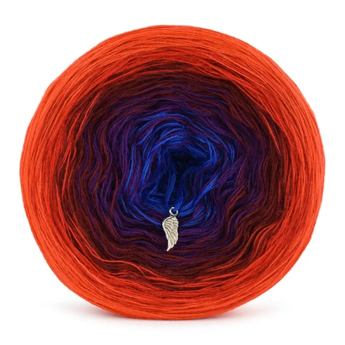 KOKONEK Merino 725 Lock heart - Jarzębina/czerwień/bordo/śliwka/szafir