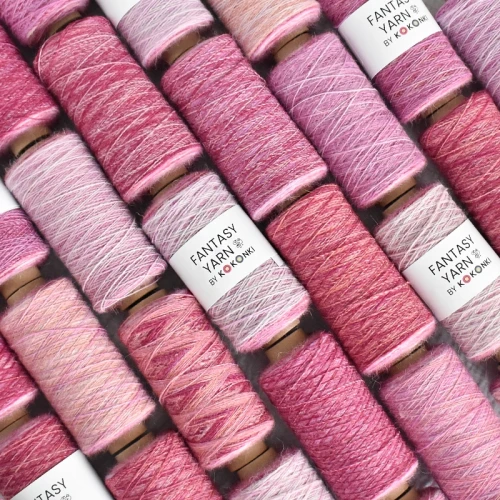 Nić fantazyjna FANTASY YARN by KOKONKI / tęcza alpaca-wool / słodka / szpulka ~ 700 m