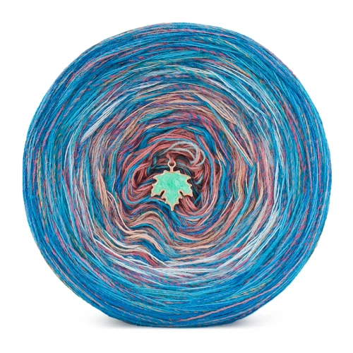 KOKONEK Rare Merino R123 - Turkus II/turkus/lodowy błękit/zgaszona morela/malwa + tęcza rafa koralowa