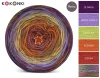 KOKONEK Rare Merino R125 - Śliwka/jasny fiolet/limetka/koniak/cegła + tęcza halloween