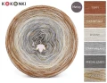 KOKONEK Rare Merino R129 - Toffi/ciemny beż/lniany/szary melanż/średni szary + tęcza pustynia