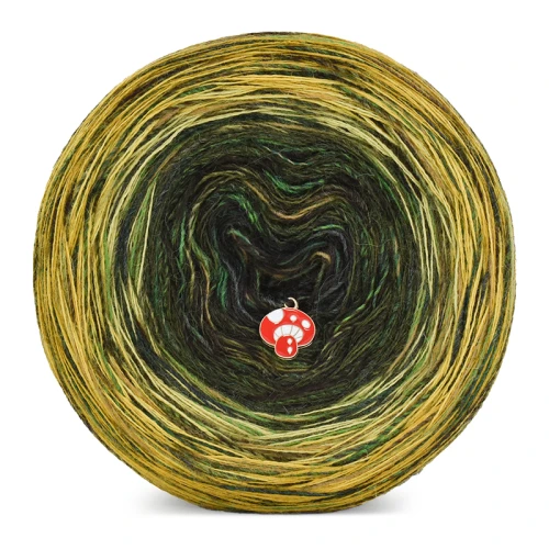 KOKONEK Rare Merino R131 - Musztarda/złoty/limetka/khaki melanż/czekolada + tęcza puszcza