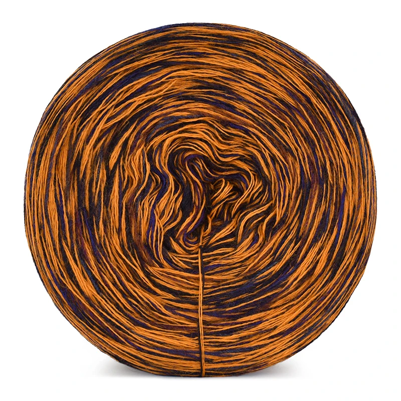 KOKONEK Rare Merino R122 - Pomarańcz + tęcza burza