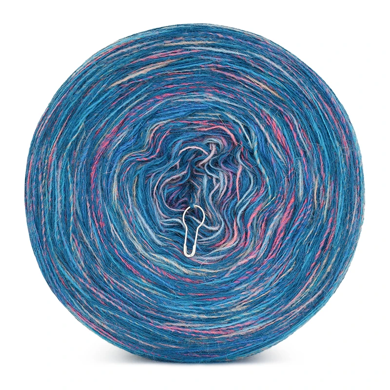 KOKONEK Rare Merino R124 - Petrol II + tęcza rafa koralowa