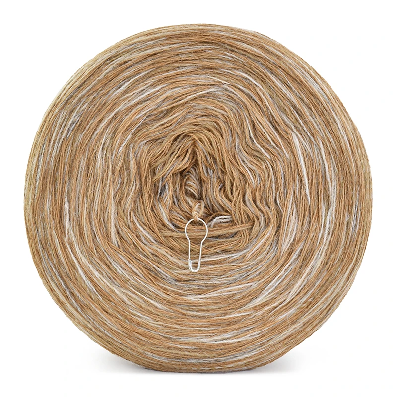 KOKONEK Rare Merino R130 - Karmel melanż + tęcza pustynia