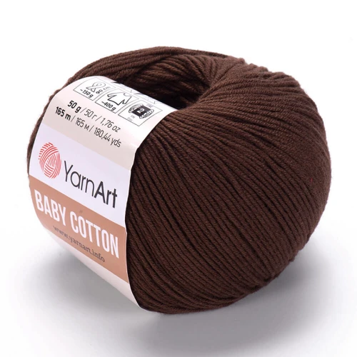 Włóczka YarnArt Baby Cotton 408 / ciemny brąz