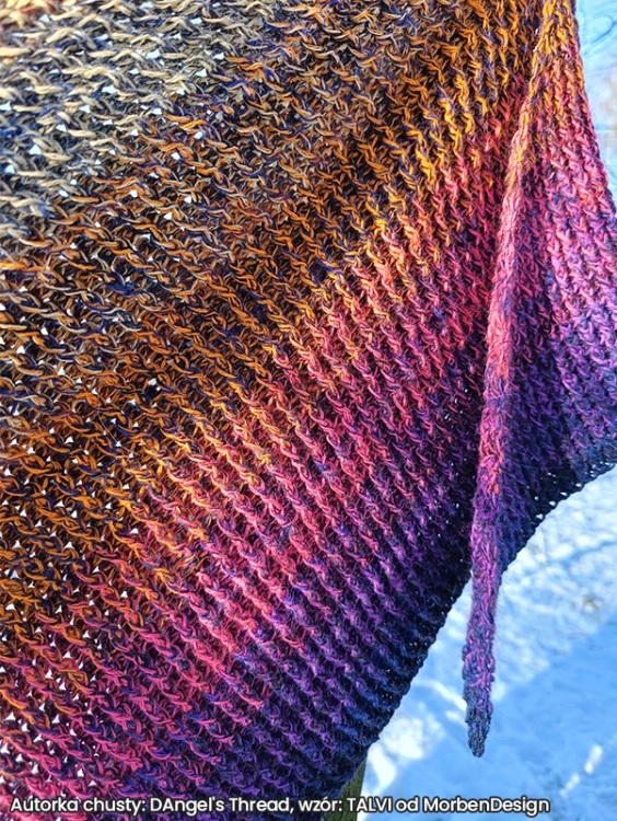 Autorka chusty: DAngel's Thread, wzór: TALVI projektu MorbenDesign