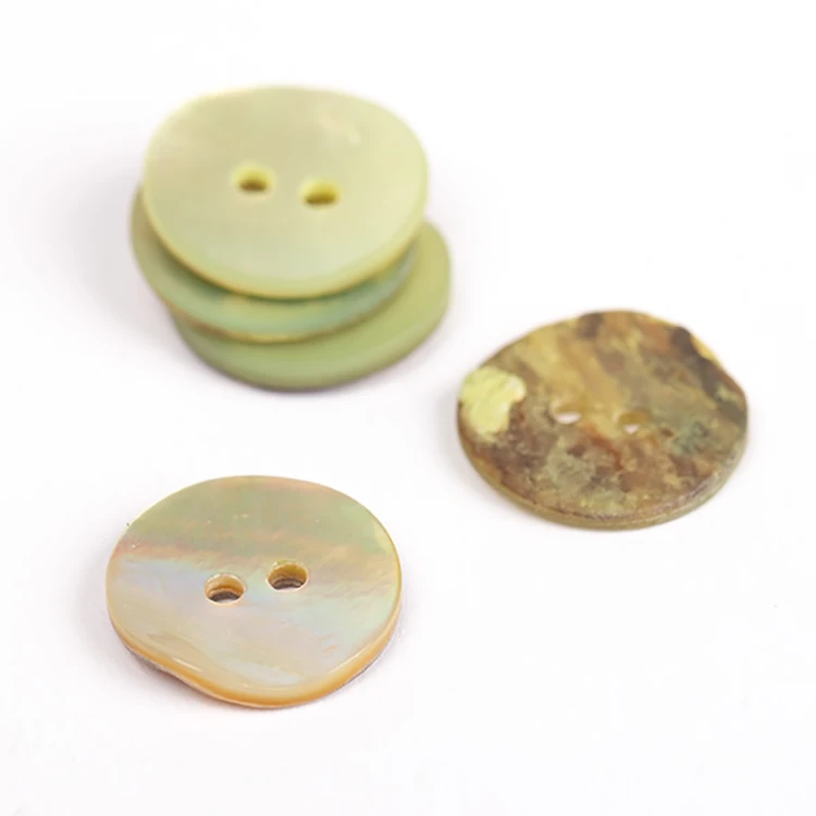 Guzik Drops okrągły zieleń muszla / 15 mm / 620