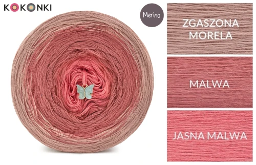 KOKONEK Merino 786 Peach Fuzz 2 - Zgaszona morela/malwa/jasna malwa
