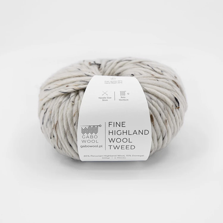 Włóczka Gabo Wool Fine Highland Wool Tweed T100 / naturalny
