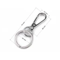 Karabińczyk metalowy z kółkiem / 15 x 38 mm / nikiel / 1 szt.
