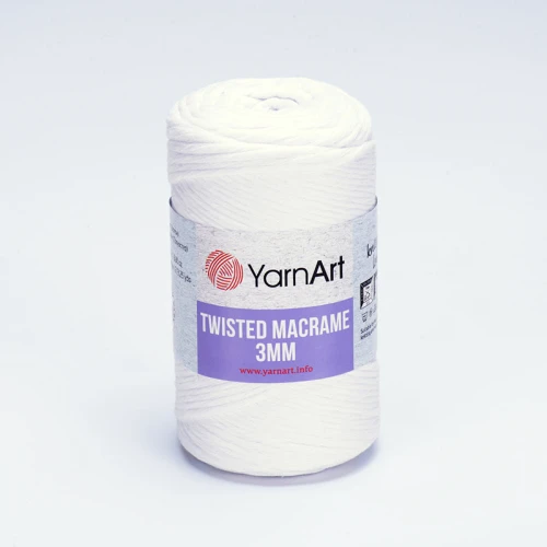Sznurek YarnArt Twisted Macrame 3mm 751 / biel