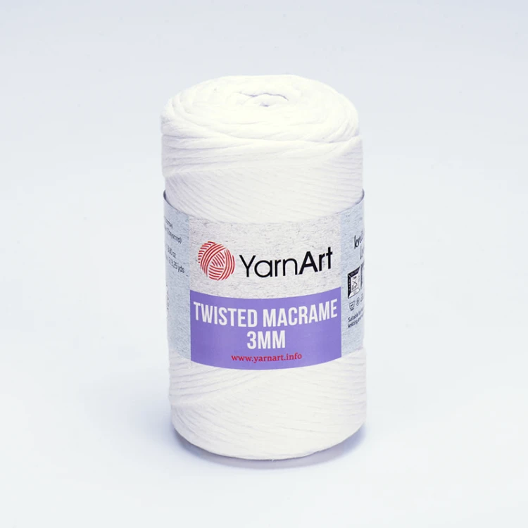Sznurek YarnArt Twisted Macrame 3mm 751 / biel