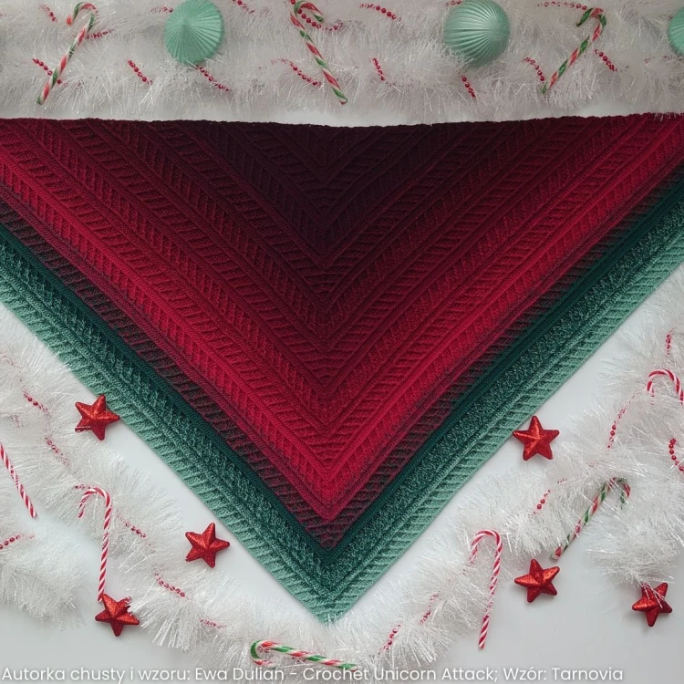 KOKONEK Merino 791 Christmas market - Ciemna mięta/ciemna zieleń/rubin/bordo/wino