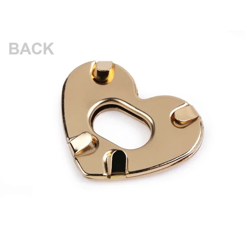 Zapięcie do torebki / serce / 32x26 mm / różowe złoto / 1 szt / 900546