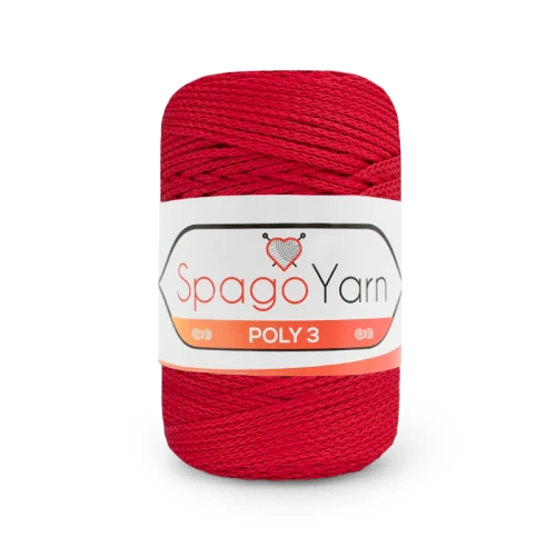 Sznurek Spagoyarn Macrame Poly3 1,5mm 100 / czerwień