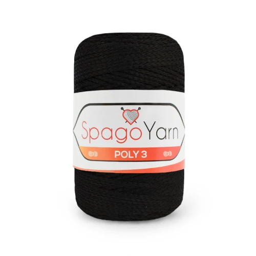 Sznurek Spagoyarn Macrame Poly3 1,5mm 270 / czerń