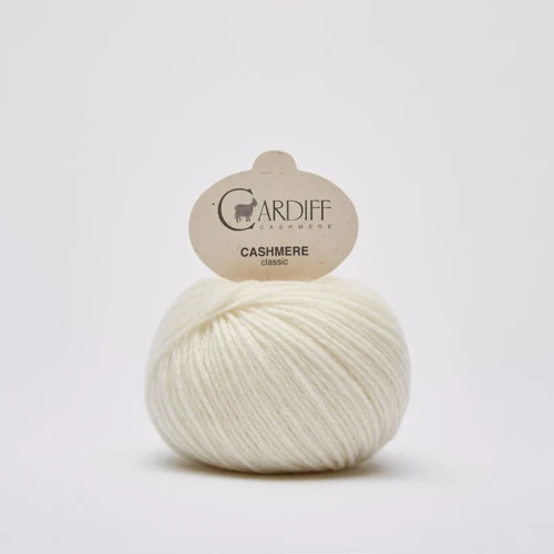Włóczka Cardiff Cashmere Classic 501 / neve / biel
