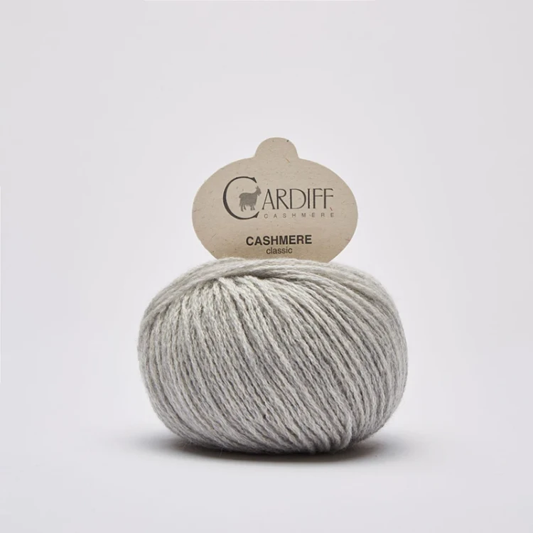 Włóczka Cardiff Cashmere Classic 518 / piombo / jasny szary