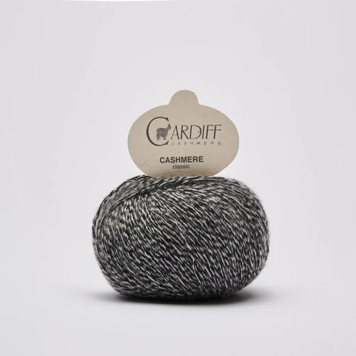 Włóczka Cardiff Cashmere Classic 690 / new york / czerń z bielą