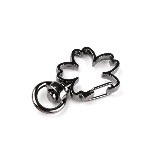 Karabińczyk metalowy koniczyna / ciemny nikiel / 8 mm / 2 szt.