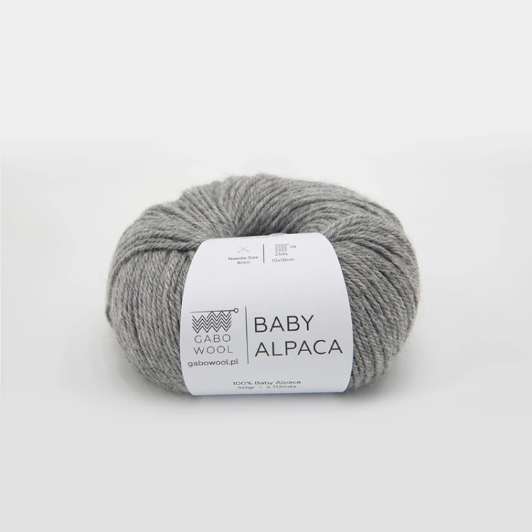 Włóczka Gabo Wool Baby Alpaca 0401 / jasny szary