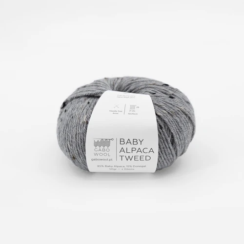 Włóczka Gabo Wool Baby Alpaca Tweed T401 / jasny szary