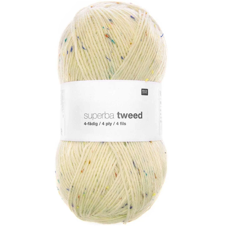 Włóczka skarpetkowa Rico Design Superba Tweed 4ply 001 / krem