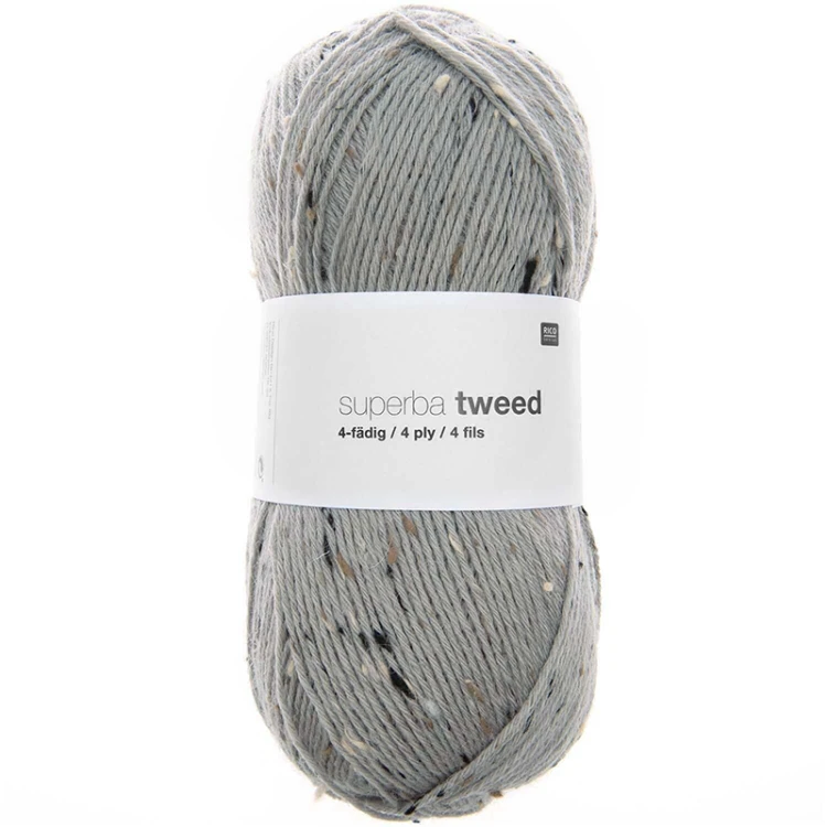 Włóczka skarpetkowa Rico Design Superba Tweed 4ply 002 / szary