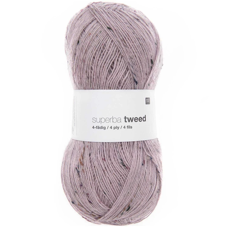 Włóczka skarpetkowa Rico Design Superba Tweed 4ply 003 / blady wrzos