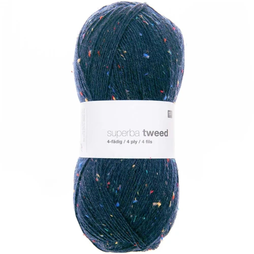 Włóczka skarpetkowa Rico Design Superba Tweed 4ply 006 / granat