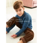 Wzór druty Sandnes Garn Finnick Sweater Junior 2401_04 - w języku angielskim